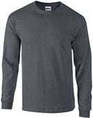 Gildan Ultra Cotton Adult Long Sleeve T-Shirts DARK HEATHER Primary