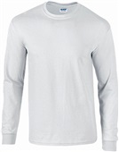 Gildan Ultra Cotton Adult Long Sleeve T-Shirts WHITE Primary