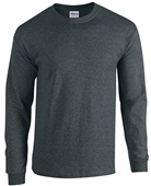 Gildan Heavy Cotton Adult Long Sleeve T-Shirts DARK HEATHER Primary