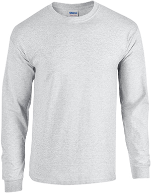 Gildan Heavy Cotton Adult Long Sleeve T-Shirts ASH GREY 