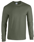 Gildan Heavy Cotton Adult Long Sleeve T-Shirts MILITARY GREEN Primary