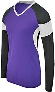 purple black and white jersey