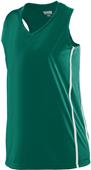 Womens Girls Racerback Softball/Volleyball Jersey DARK GREEN/WHITE Primary