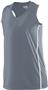 Womens Girls Sleeveless Racerback Basketball Volleyball Athletic Jersey GRAPHITE/WHITE Primary