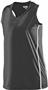 Womens Girls Racerback Softball/Volleyball Jersey BLACK/WHITE Primary