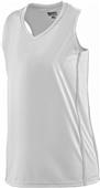 Womens Girls Sleeveless Racerback Basketball Volleyball Athletic Jersey WHITE/WHITE Primary