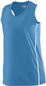 Womens Girls Racerback Softball/Volleyball Jersey COLUMBIA BLUE/WHITE Primary