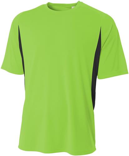 A4 Adult Cooling Performance Color Blocked Crew T-Shirt