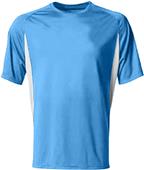 A4 Adult Cooling Performance Color Blocked Crew T-Shirt LIGHT BLUE/WHITE Primary