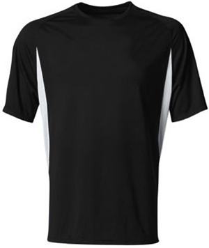 A4 Cooling Performance Color Blocked Crew T-Shirt BLACK/WHITE 