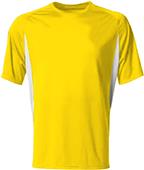 A4 Adult Cooling Performance Color Blocked Crew T-Shirt GOLD/WHITE Primary