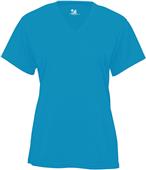 Badger Sport B-Core Ladies'/Girls' SS V-Neck Tee ELECTRIC BLUE Primary