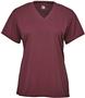 Badger Sport B-Core Ladies Girls Short Sleeve V-Neck Tee MAROON Primary