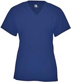Badger Sport B-Core Ladies Girls Short Sleeve V-Neck Tee NAVY Primary