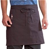 Uncommon Threads Half Waist 2-Section Pocket Apron BLACK AND RED PINSTRIPE Primary