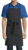 Uncommon Threads Stripe Adjustable Butcher Apron BLACK/WHITE PINSTRIPE Primary