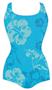 Adoretex Hawaiian Flower Conservative Swim Suit