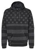 J America HUZU Tailgate Hooded Sweatshirt 8815 BLACK STARS & STRIPES Primary