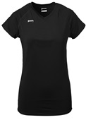 Womens Spike Short Sleeve Volleyball Jersey BLACK Primary