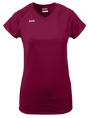 Womens Spike Short Sleeve Volleyball Jersey MAROON Primary