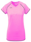 Womens Spike Short Sleeve Volleyball Jersey NEON PINK Primary
