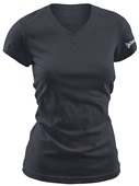 Junior's Wicking V-Neck Short Sleeve Volleyball Shirt BLACK (001) Primary