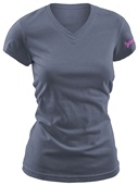 Junior's Girls Wicking V-Neck Short Sleeve Volleyball Sports Shirt/Jersey GUNMETAL (017) Primary