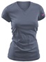 Junior's Girls Wicking V-Neck Short Sleeve Volleyball Sports Shirt/Jersey GUNMETAL (017) Primary