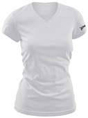 Junior's Girls Wicking V-Neck Short Sleeve Volleyball Sports Shirt/Jersey WHITE (100) Primary