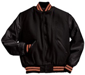 Holloway Varsity Jacket 224183 BLACK/BURNT ORANGE/WHITE Primary
