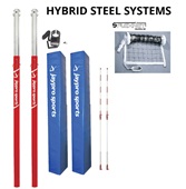 Hybrid Steel Volleyball System (3" Floor Sleeve) NFHS, NCAA, USVBA Compliant