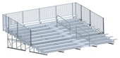 10 Row 27' Bleacher Double Foot Plank with Guard Rail & Aisle - Enclosed BLCH-1027ASGR