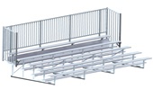 5 Row 21' Bleacher Single Foot Plank Guard Rail - Enclosed BLCH-521GR