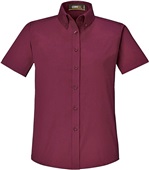 Core365 Optimum Ladies Short Sleeve Twill Shirt BURGUNDY (060) Primary