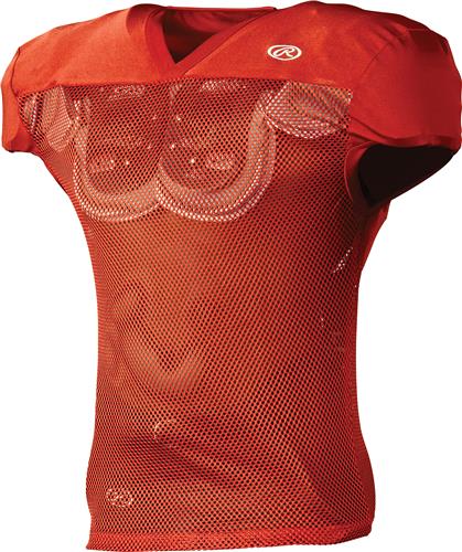 Rawlings Pro Cut Practice Football Jersey – Men's Large, White – Stretch Mesh For Comfort & Mobility