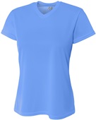 A4 Womens Short Sleeve V-Neck Mesh T-Shirt ELECTRIC BLUE Primary