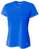 A4 Womens Short Sleeve V-Neck Mesh T-Shirt ROYAL Primary
