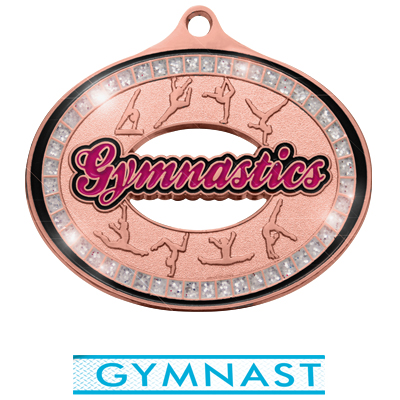 BRONZE MEDAL/CLASSIC TEAL GYM. NECK RIBBON
