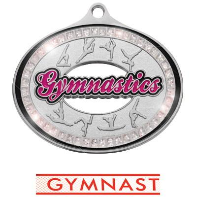 SILVER MEDAL/CLASSIC RED GYM. NECK RIBBON