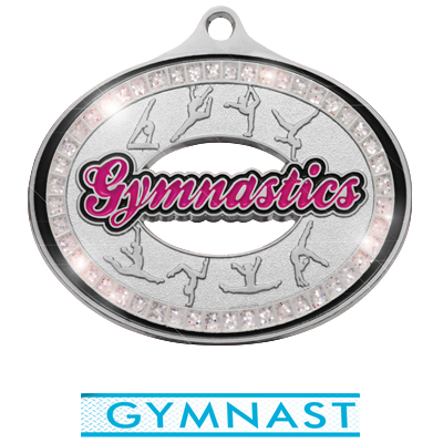 SILVER MEDAL/CLASSIC TEAL GYM. NECK RIBBON