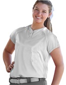 Women Girls 2-Button Brushback Softball Jersey