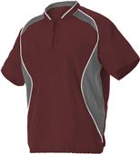 Alleson Youth XL Maroon/Charcoal/White Short Sleeve Baseball Batters Jacket