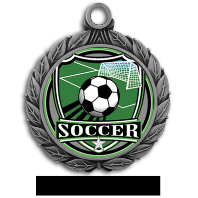 Hasty Awards 2 3/4" Soccer Shield Insert Medals. Personalization is available on this item.