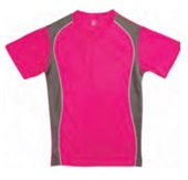 Adult Youth V-Neck Short Sleeve Jersey Shirt FUCHSIA Primary