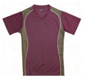 Adult Youth V-Neck Short Sleeve Jersey Shirt MAROON Primary
