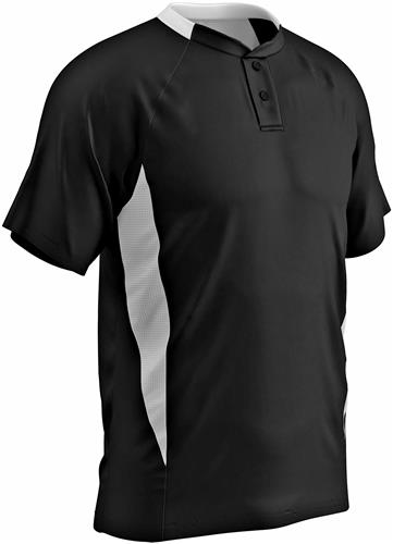 Clean-Up Two Button Placket Baseball Jersey. Decorated in seven days or less.