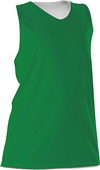 Alleson Womens Reversible Basketball Tank Outside: KELLY GREEN, Inside: WHITE Primary