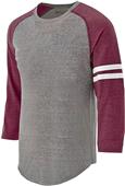  Adult Heather 3/4 Sleeves, 3-Color T Shirts VINTAGE GREY/VINTAGE MAROON/WHITE Primary