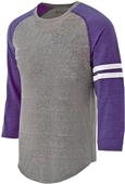  Adult Heather 3/4 Sleeves, 3-Color T Shirts VINTAGE GREY/VINTAGE PURPLE/WHITE Primary