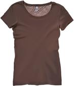 Womens ( Chocolate) Super-Soft Crew-Neck Tissue Short Sleeve T-Shirt Top